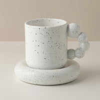 Ceramic Porcelain Hand painted pastel color mug and plate set