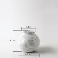 Ceramic Vases White with White Ink Dots Home Decoration 