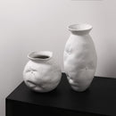 Ceramic Vases White with White Ink Dots Home Decoration 