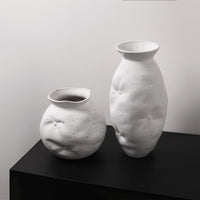 Ceramic Vases White with White Ink Dots Home Decoration 
