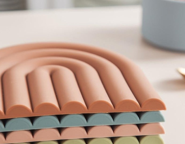 Rainbow Silicone Mat Coasters-Letifly Lights and Decor