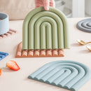 Rainbow Silicone Mat Coasters-Letifly Lights and Decor