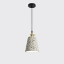 Modern Stylish Stone pendant light in geometric shape with black cord