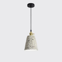 Modern Stylish Stone pendant light in geometric shape with black cord