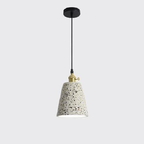 Modern Stylish Stone pendant light in geometric shape with black cord