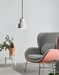 Modern Stylish Stone pendant light in geometric shape with black cord