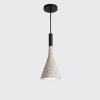 Modern Stylish Stone pendant light in geometric shape with black cord