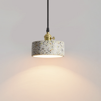 Modern Stylish Stone pendant light in geometric shape with black cord