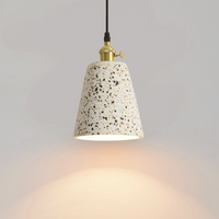 Modern Stylish Stone pendant light in geometric shape with black cord