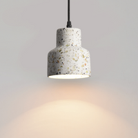 Modern Stylish Stone pendant light in geometric shape with black cord