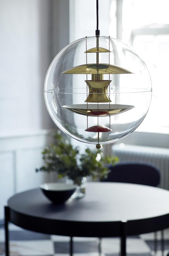 clear and gold Globe acrylic pendant light VP Globe Pendant - Acrylic Verner Panton for Verpan