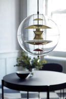 clear and gold Globe acrylic pendant light VP Globe Pendant - Acrylic Verner Panton for Verpan