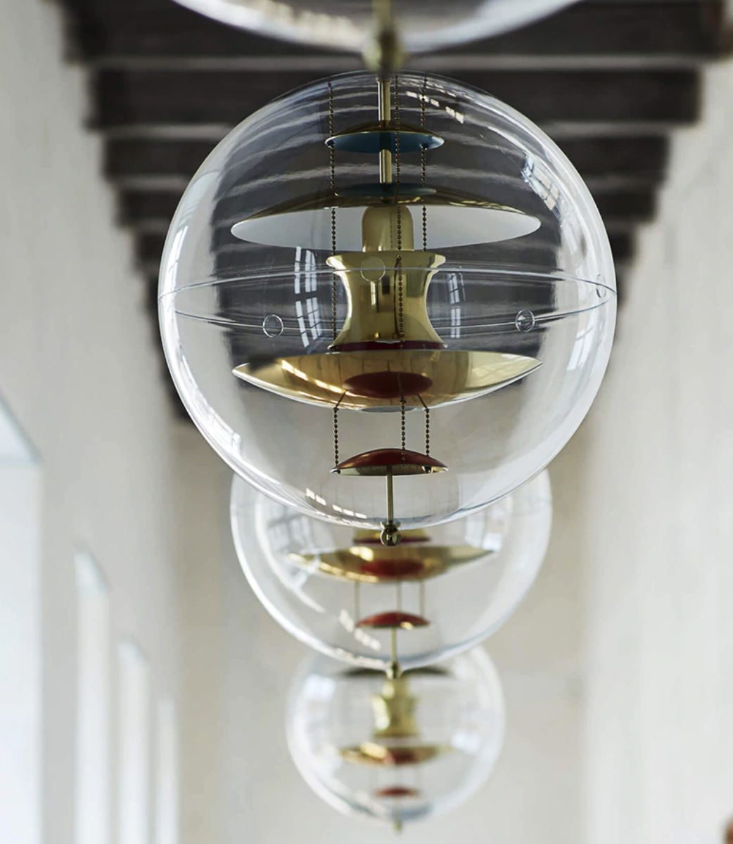 clear and gold Globe acrylic pendant light VP Globe Pendant - Acrylic Verner Panton for Verpan