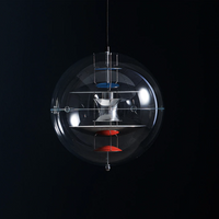 clear and gold Globe acrylic pendant light VP Globe Pendant - Acrylic Verner Panton for Verpan
