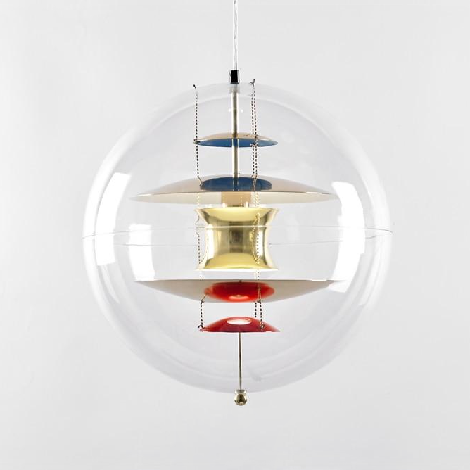 clear and gold Globe acrylic pendant light VP Globe Pendant - Acrylic Verner Panton for Verpan