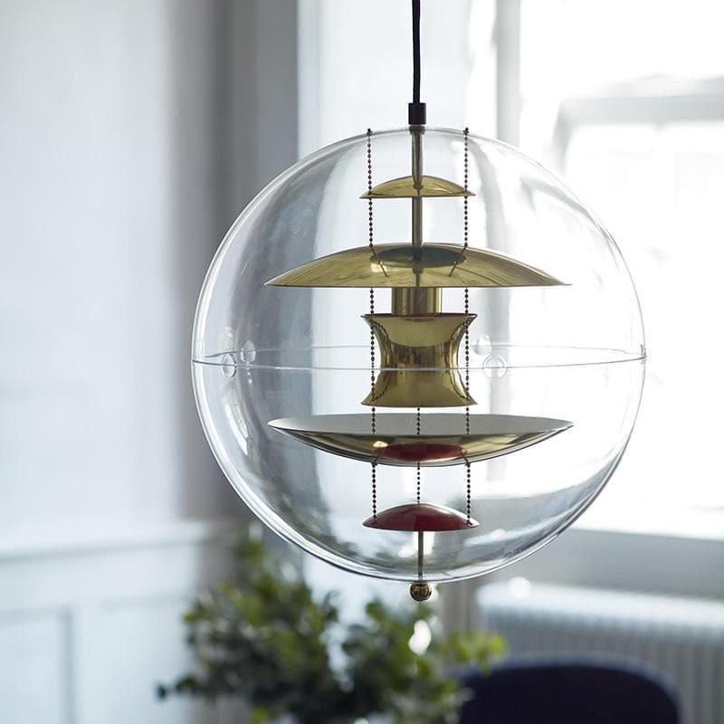 clear and gold Globe acrylic pendant light VP Globe Pendant - Acrylic Verner Panton for Verpan