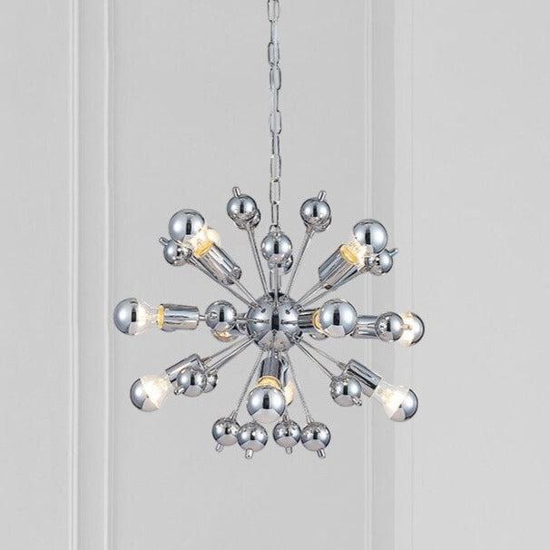 Retro Sputnik Chrome LED Chandelier