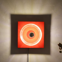 Red and White American Space Age Vintage Lamp 