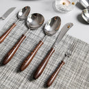 Retro Swirl Wood Flatware 4 Pc Set-Letifly Lights and Decor