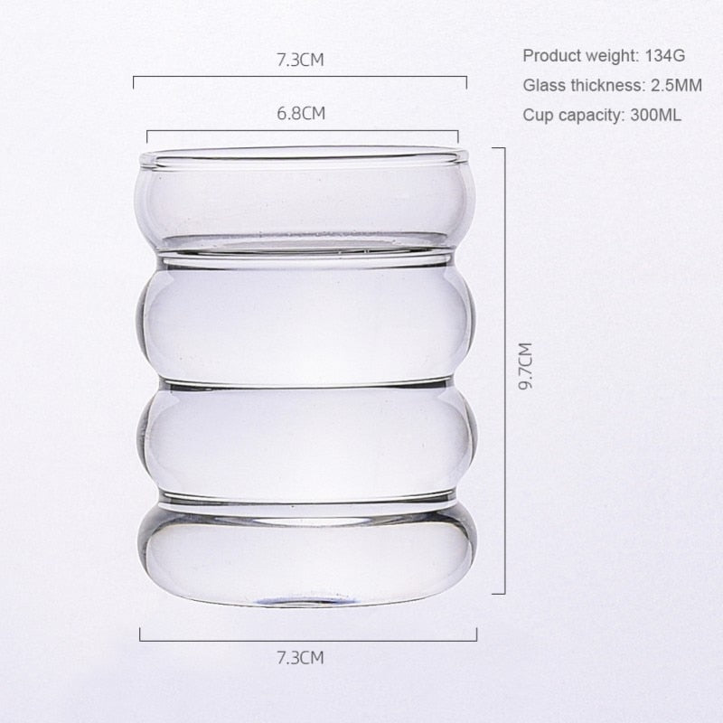 Rim Rum Ripple Glass Cups-Letifly Lights and Decor