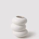 Painted White Ceramic Vase  Round Bubble Stacked