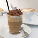 Round Transparent Ridged Latte Glass 