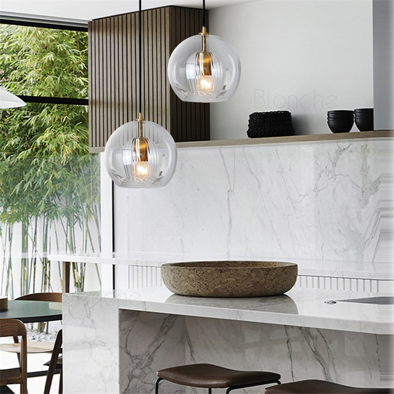 Ripple Glass Cocoon Pendant Light