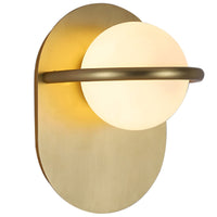 Round Ball Brass Finish Modern Wall Mounted Light Fixture 