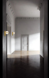 Round Ball Brass Finish Modern Wall Mounted Light Fixture 