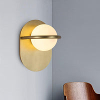 Round Ball Brass Finish Modern Wall Mounted Light Fixture 