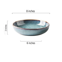 River Blue Ceramic Porcelain Dinnerware-Letifly Lights and Decor