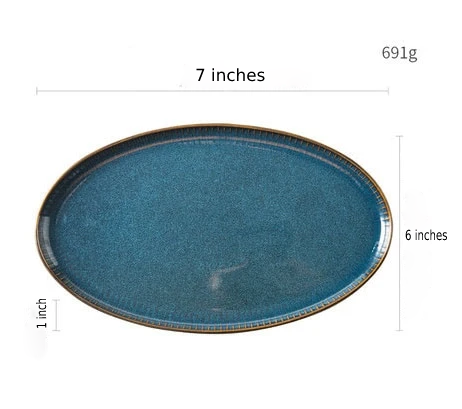 River Blue Ceramic Porcelain Dinnerware-Letifly Lights and Decor