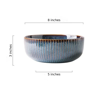 River Blue Ceramic Porcelain Dinnerware-Letifly Lights and Decor