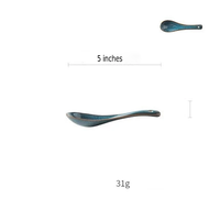 River Blue Ceramic Porcelain Dinnerware-Letifly Lights and Decor