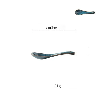 River Blue Ceramic Porcelain Dinnerware-Letifly Lights and Decor