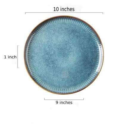 River Blue Ceramic Porcelain Dinnerware-Letifly Lights and Decor