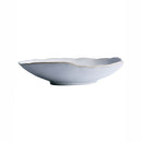 round abstract gold trim edges white ceramic plate