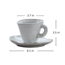 round abstract gold trim edges white ceramic mug
