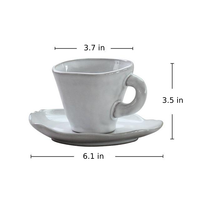 round abstract gold trim edges white ceramic mug