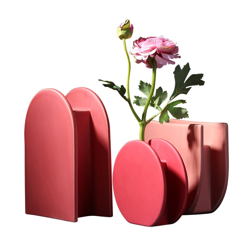 Modern Ceramic Handmade Geometric Shape Vase