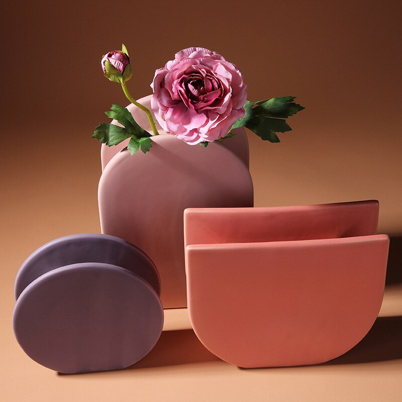 Modern Ceramic Handmade Geometric Shape Vase
