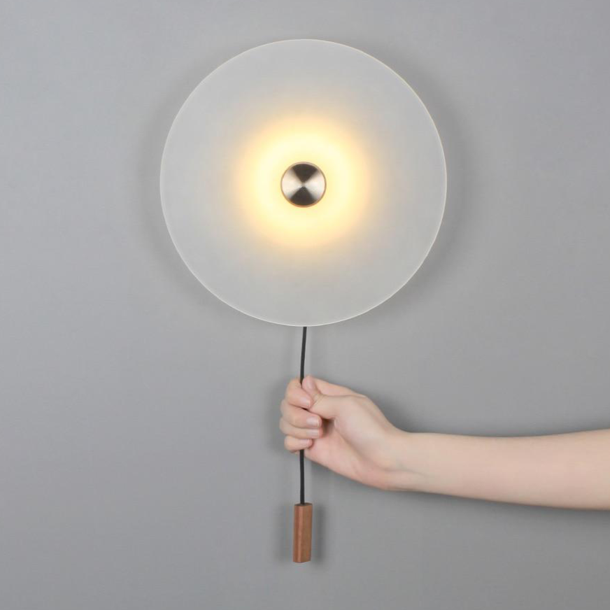 Round Glass Stone Wall Light