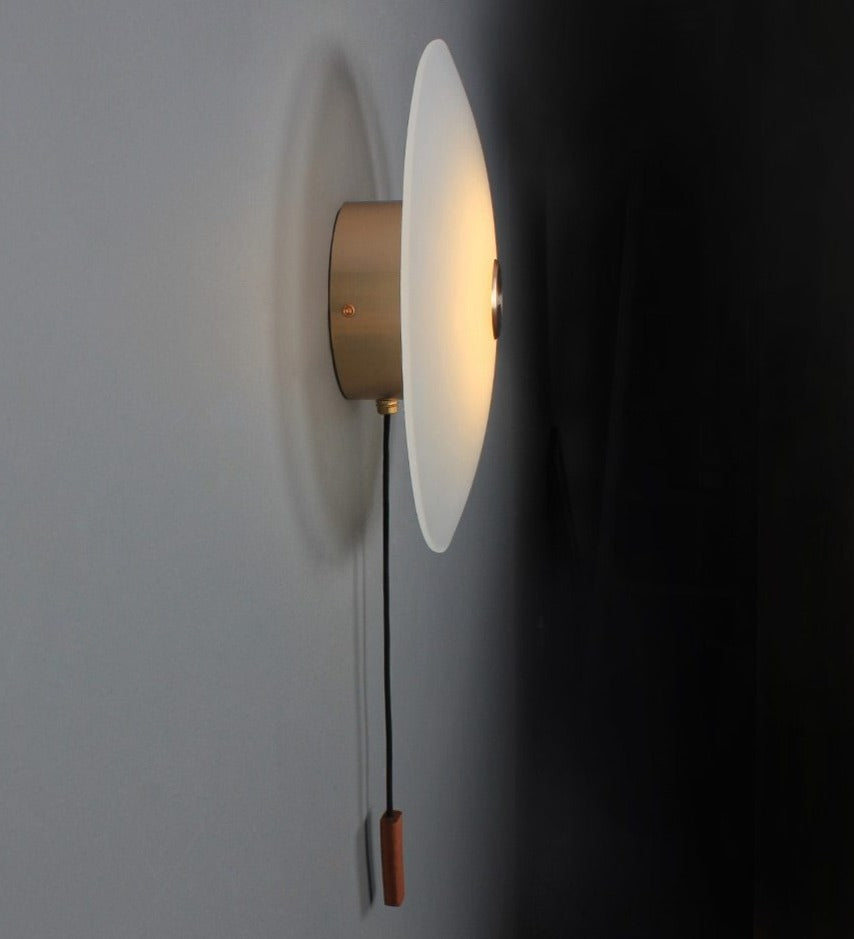 Round Glass Stone Wall Light