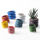 Multicolor Round Rolls Ceramic Plant Pot