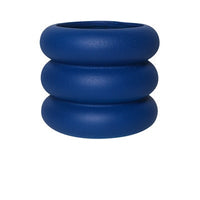 Dark Blue Round Rolls Ceramic Plant Pot