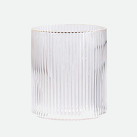 Glass Cup Transparent with Gold Inlay for Bathroom and Dining Accessories