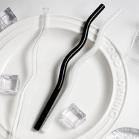 Colored Glass Straw Wave Curly Modern Fun Decor