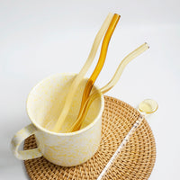 Colored Glass Straw Wave Curly Modern Fun Decor