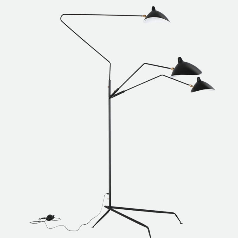Serge Duckbill Industrial Floor Lamp with 3 Lights-Letifly Lights and Decor