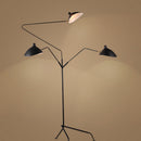cone iron base aluminum shade industrial black floor lamp with 3 lights